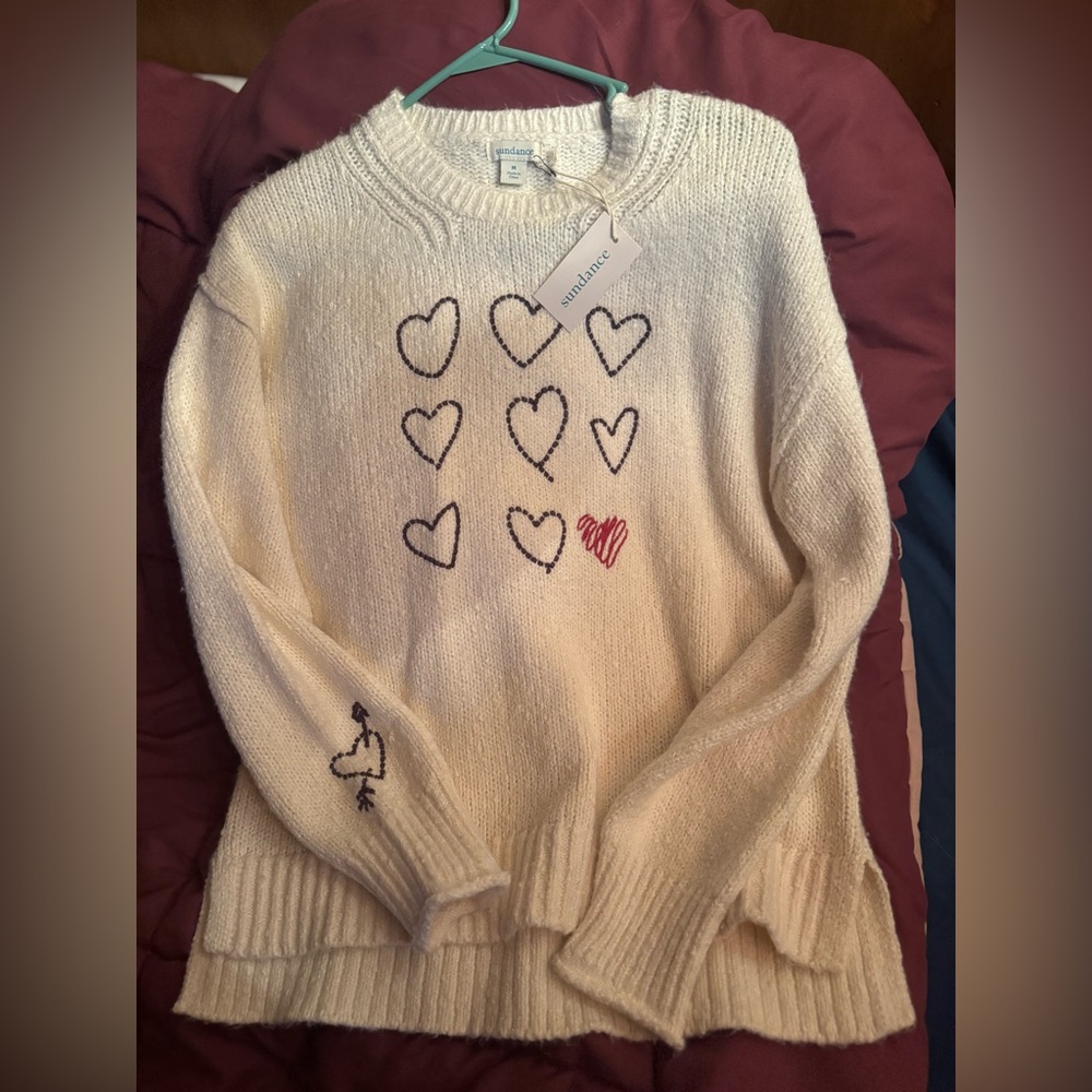 Sundance Heart Sweater New With Tags SZ M Beautiful Sweater!